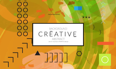 Minimal universal banner templates in Memphis style with abstract hand drawn doodles. Roughly drawn...