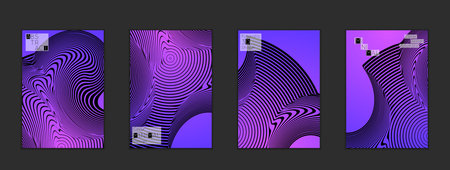 Minimal cover templates with marble striped texture. Abstract bright color splash background. Social...