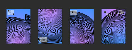 Minimal cover templates with marble striped texture. Abstract bright color splash background. Social...