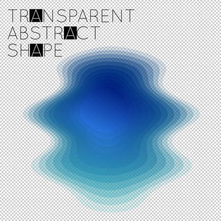 Abstract gradient geometric shape isolated on transparent grid. Futuristic design element. Gradient transparent blend fluid shape.のイラスト素材
