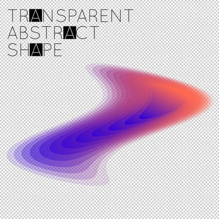 Abstract gradient geometric shape isolated on transparent grid. Futuristic design element. Gradient transparent blend fluid shape.のイラスト素材