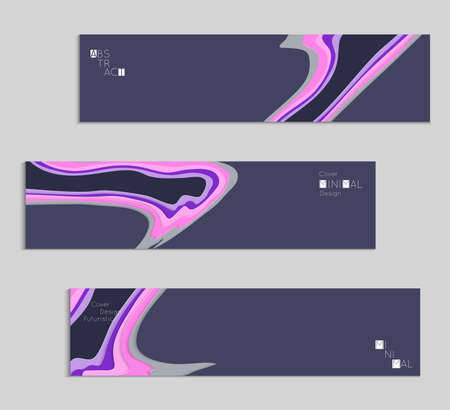 Abstract banner template with 3D paper cut art. Vector  paper cut layers create topography map concept or smooth origami paper carving craft. Wavy layered material design paper art poster.のイラスト素材