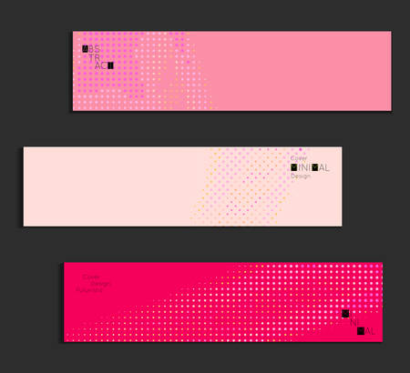 Minimal cover banner template. Geometric halftone gradient texture. Futuristic abstract modern pattern with halftone color effect creating digital art.のイラスト素材