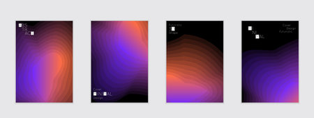 Minimal cover banner template. Geometric halftone colorful gradient texture. Futuristic abstract...