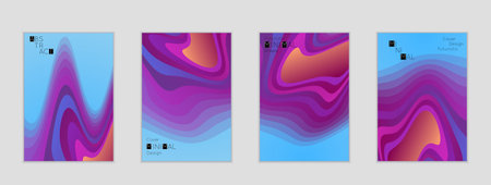 Minimal cover banner template. Geometric halftone colorful gradient texture. Futuristic abstract...