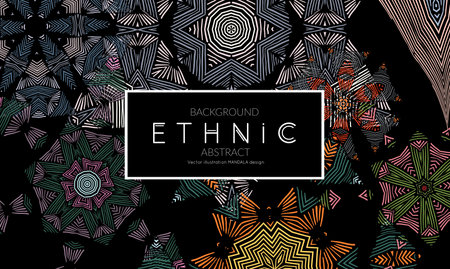 Ethnic banners template with floral Mandala ornament. Henna tattoo style. Collection of creative universal artistic vector cards.のイラスト素材