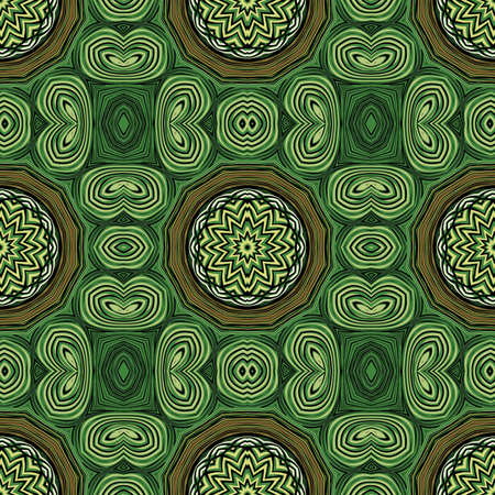 Seamless striped vector pattern. Colored decorative repainting background with tribal and ethnic motifs. Abstract geometric roughly hatched detailed shapes with black contour.のイラスト素材