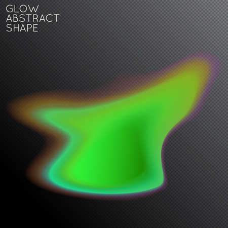 Abstract fluid shape isolated on transparent black background. Bright colorful gradient blend creates liquid motion with transparent glow. Energy power plasma with futuristic edge blur effect.のイラスト素材