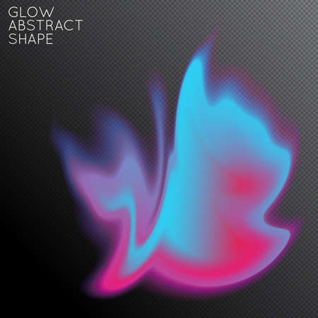 Abstract fluid shape isolated on transparent black background. Bright colorful gradient blend creates liquid motion with transparent glow. Energy power plasma with futuristic edge blur effect.のイラスト素材