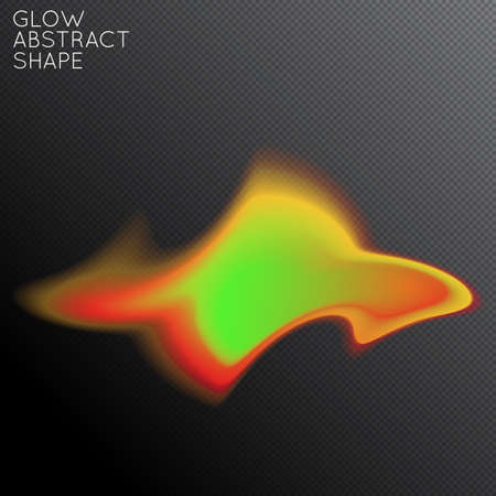 Abstract fluid shape isolated on transparent black background. Bright colorful gradient blend creates liquid motion with transparent glow. Energy power plasma with futuristic edge blur effect.のイラスト素材
