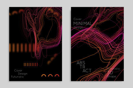 Abstract banner template with blurred geometric shapes. Poster with gradient neon colored  lines...