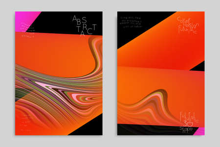 Minimal banner templates with marble striped texture. Abstract bright color splash background. Social media web banner. Future geometric design with marbling pattern.のイラスト素材