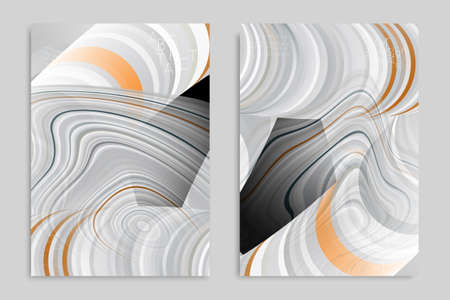 Minimal banner templates with marble striped texture. Abstract bright color splash background. Social media web banner. Future geometric design with marbling pattern.のイラスト素材