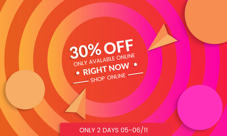 Abstract geometric background with concentric circles. Modern template for social media banner....