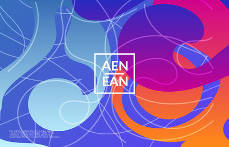 Abstract web templates with wavy gradient shapes and curvy lines. Social media web banner or landing...
