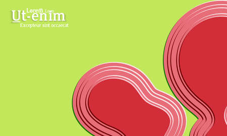 Abstract web templates with wavy embossed gradient shapes on colored background. Social media web banner or landing page. Abstract paper cut 3d layered topographic background.のイラスト素材