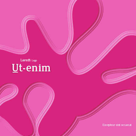 Abstract square web templates with wavy embossed gradient shapes on gradient background. Social media web banner or landing page. Fluid lighting effect with smooth liquid colors.のイラスト素材