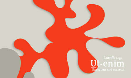 Abstract web templates with wavy cut out of paper layered shapes with realistic shadow. Social media web banner. Bright colored isolated. Overlapping paper cut shapes on gradient background.のイラスト素材