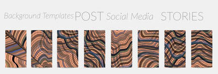 Abstract vector social media backdrop border with multicolored wire frame  geometric shapes. Futuristic design. 3D science model digital technology concept. Retro colored art.のイラスト素材