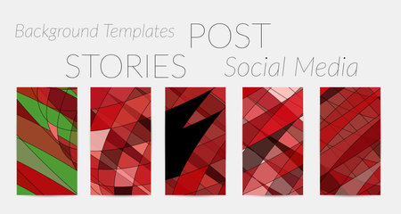 Abstract vector social media backdrop border with multicolored wire frame  geometric shapes. Futuristic stories template. 3D science model digital technology concept. Retro colored art.のイラスト素材