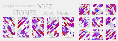 Social media story templates. Bright colored with hand drawn scribbles Easter holiday textures. Seasonal sale banner. Birthday party or anniversary invitation. Spring holiday art background set.のイラスト素材