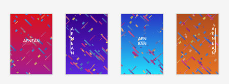 Abstract small bright particles moving on gradient. Dynamic modern design with glitch gradient...