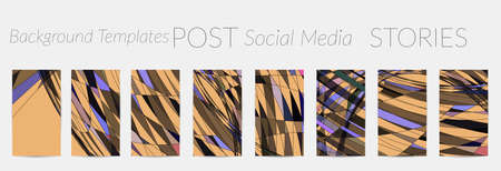 Abstract vector social media backdrop border with multicolored wire frame  geometric shapes. Futuristic design. 3D science model digital technology concept. Retro colored art.のイラスト素材