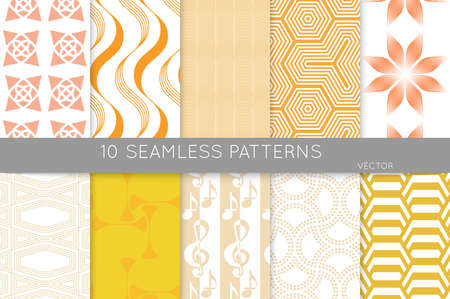 Simple geometric texture. Collection of seamless geometric minimalistic patterns. Backgrounds and wallpapers. Textile ornament. Properly grouped and layered drag and drop to the swatch pallet.のイラスト素材