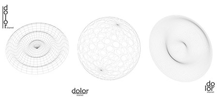 Abstract vector mesh object icon set. Polygonal geometric shape. Computer modeling for math or...