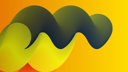 3D fluid wavy shape. Bright cloudy futuristic background. Vibrant gradient flow in abstract music...