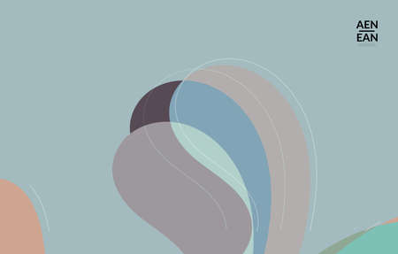 Abstract vector wallpaper, art terrazzo pattern with wavy geometric abstract shapes and lines in earthy natural organic color.Minimal modern template for wedding invitation.のイラスト素材