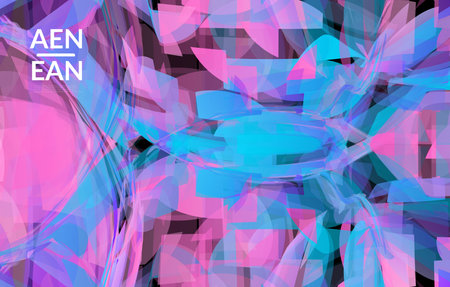 Abstract multicolored shattered glass texture. Transparent overlapping sharp particles create ice...