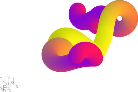 Abstract microbiology. Microscope view of virus cells or probiotics bacteria cell. Medical science research background. 3D bright colored complex fluid shape on white. Biotechnology network concept.のイラスト素材