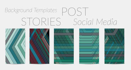 Abstract vector social media backdrop border with multicolored wire frame  geometric shapes. Futuristic stories template. 3D science model digital technology concept. Retro colored art.のイラスト素材