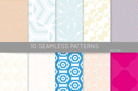 Simple geometric texture. Collection of seamless geometric minimalistic patterns. Backgrounds and wallpapers. Textile ornament. Properly grouped and layered drag and drop to the swatch pallet.のイラスト素材