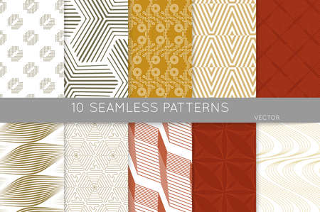 Simple geometric texture. Collection of seamless geometric minimalistic patterns. Backgrounds and wallpapers. Textile ornament. Properly grouped and layered drag and drop to the swatch pallet.のイラスト素材