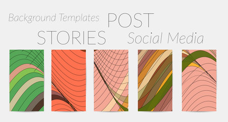 Abstract vector social media backdrop border with multicolored wire frame  geometric shapes....