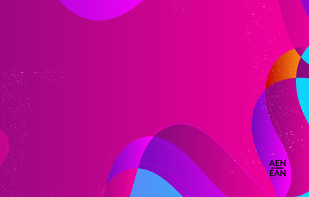 Abstract vector wallpaper cover template with bright gradient wavy organic overlapping shapes grunge...