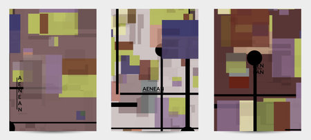 Abstract geometric texture. Mid century modern  design with geometric shapes transparent and...