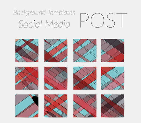 Abstract background set for social media post stories. Vector digital art backdrop. Wavy lines and grid texture. Optical art  pattern. Minimal modern design for marketing technology.のイラスト素材