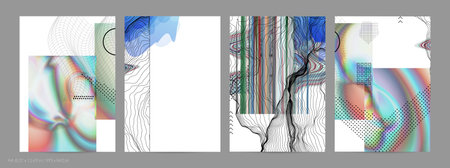Abstract art background with geometric sci-fi elements. High-tech cyberpunk technology of virtual...