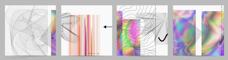Abstract art background with geometric sci-fi elements. High-tech cyberpunk technology of virtual...