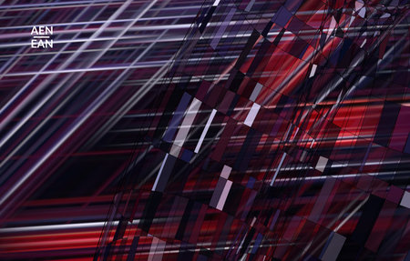 Abstract vector template with futuristic multicolored wire frame geometric shapes. 3D mesh digital...