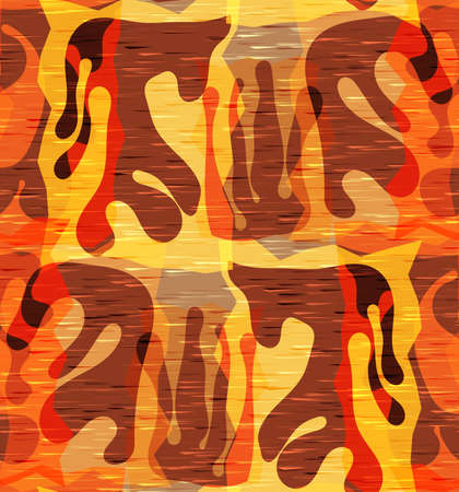Vector seamless pattern of organic Matisse shapes. Natural earthy colors floral underwater life. Abstract seaweed camouflage background. Trendy floating wavy geometry. Random layered hand drawn art.のイラスト素材