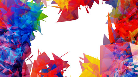 Abstract bright colorful template with polygonal random shapes on white background. Spikes of color...