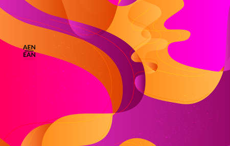 Abstract vector wavy pattern with bright gradient wavy organic overlapping shapes grunge textured.Invitation template for wedding or birthday party. eCommerce social media wallpaper design.のイラスト素材