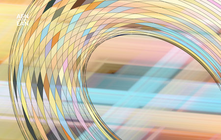 Abstract vector template with futuristic multicolored wire frame geometric shapes. 3D mesh digital...