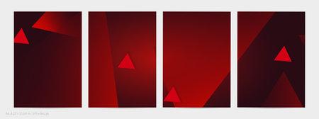 Abstract geometric flyer with deep gradient and vanishing geometric shapes. Modern template for...