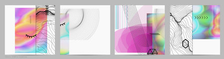 Abstract art background with geometric sci-fi elements. High-tech cyberpunk technology of virtual...
