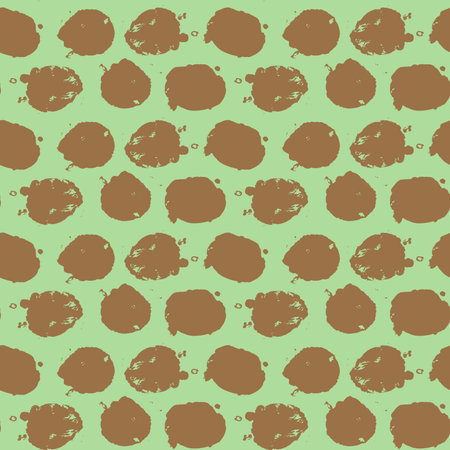 Abstract hand drawn vector seamless pattern. Floral motifs, rough pain texture, natural earth colors. Dots blobs marker brush strokes create artistic background.のイラスト素材
